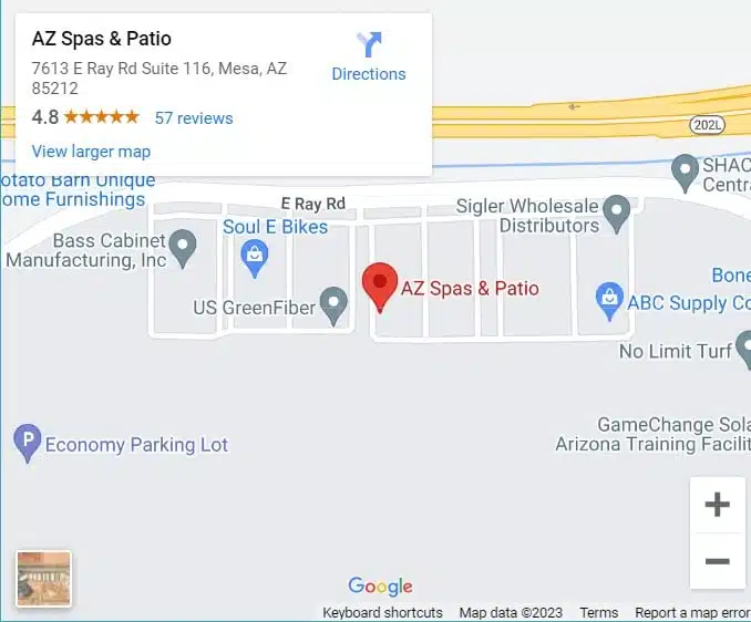 AZ Spas Patio location map